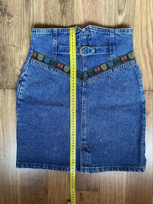 Джинсовая юбка из плотного денима Джинсова спідниця висока посадка