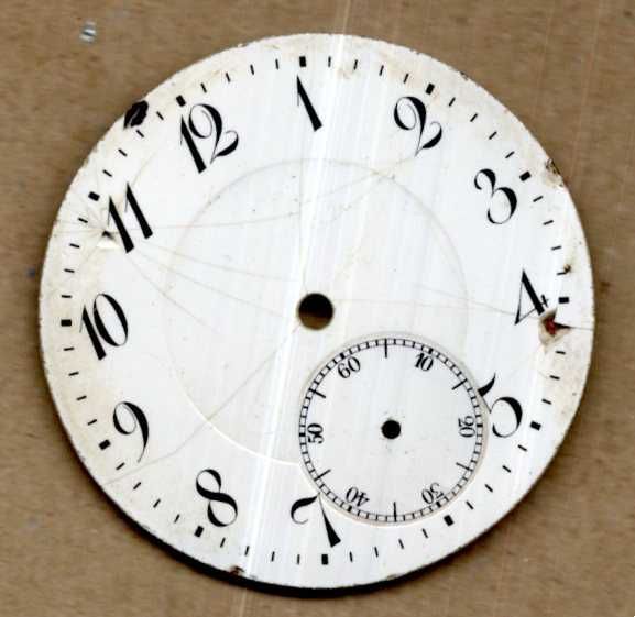 Tarcza porcelanowa do zegarka kieszonkowego.sr 43 mm