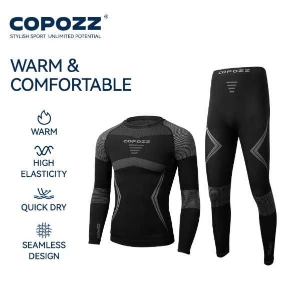COPOZZ narciarski zestaw bielizny termiczna szybkoschnąca dres XL