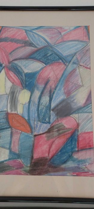Dois quadros ,pintura a pastel sobre papel: "assador de castanhas"