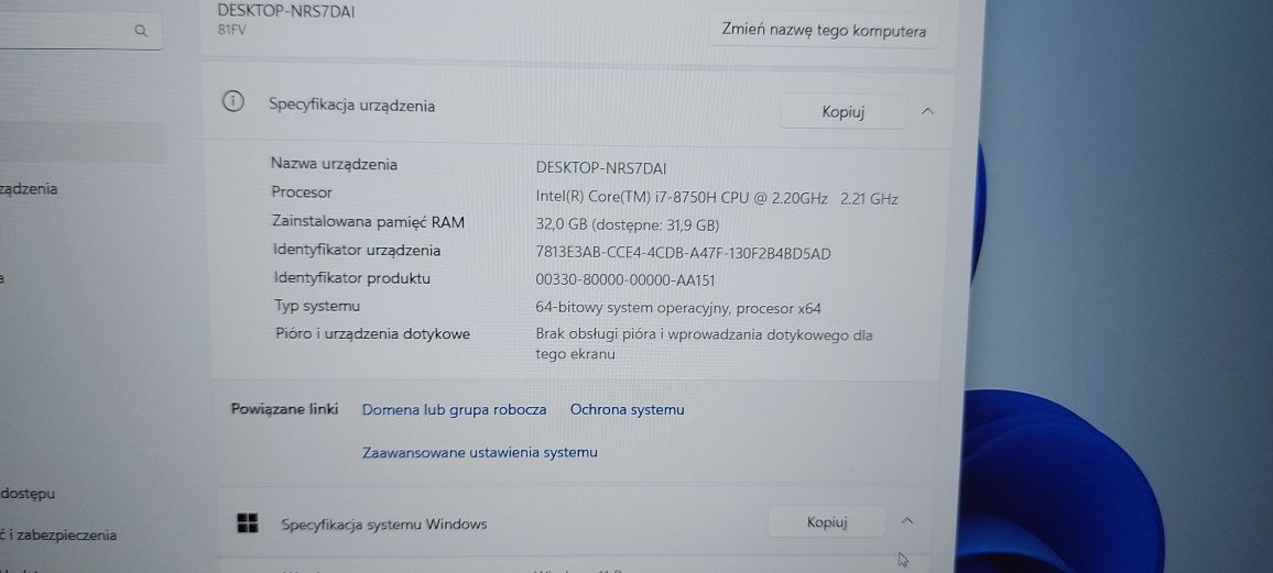 Laptop Gamingowy Lenovo Legion 32 Gb Ram