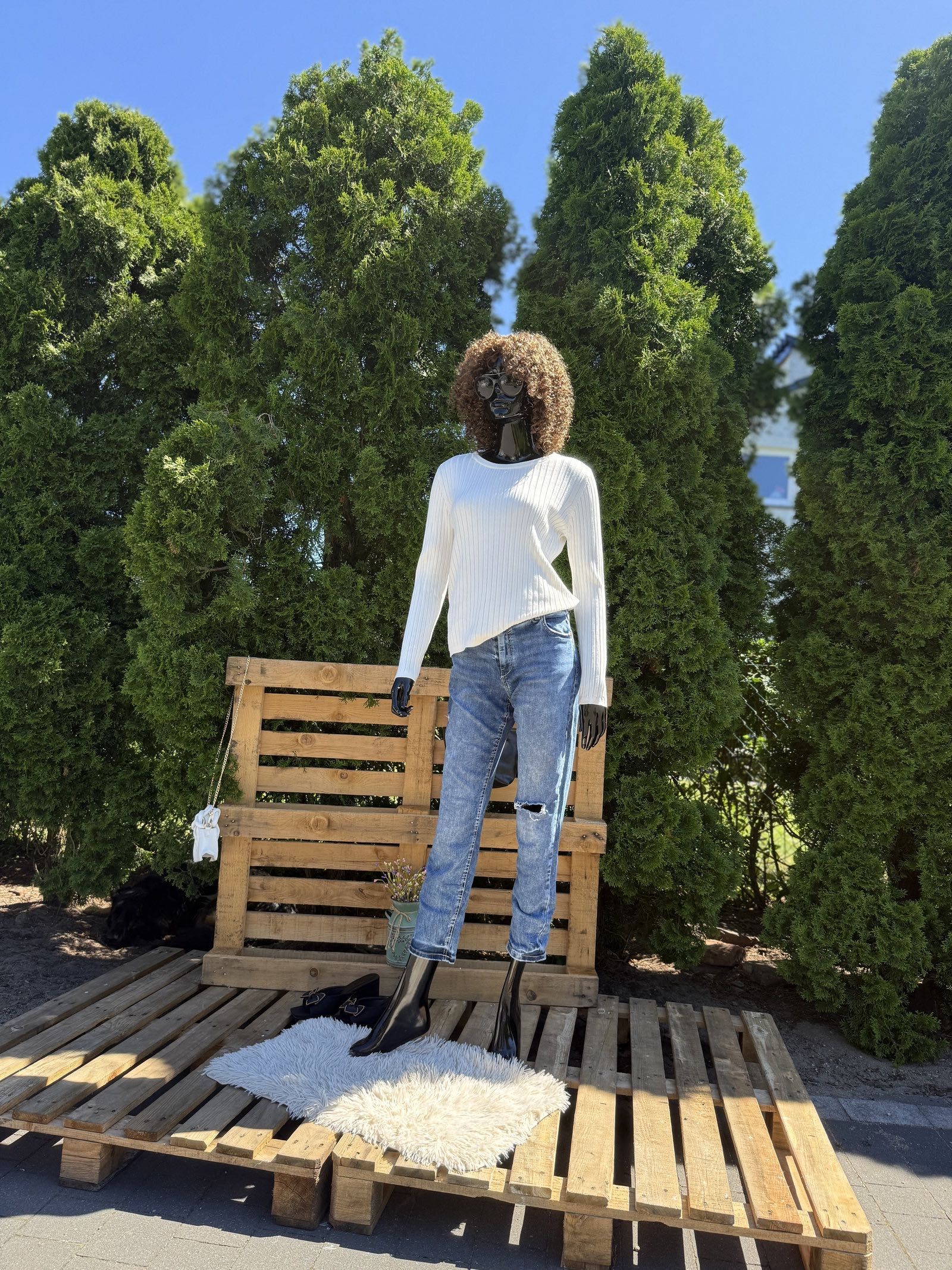 Sweter Prążkowany XL || Kremowy Sinsay || Miękki Stylowy Basic – Ciepł