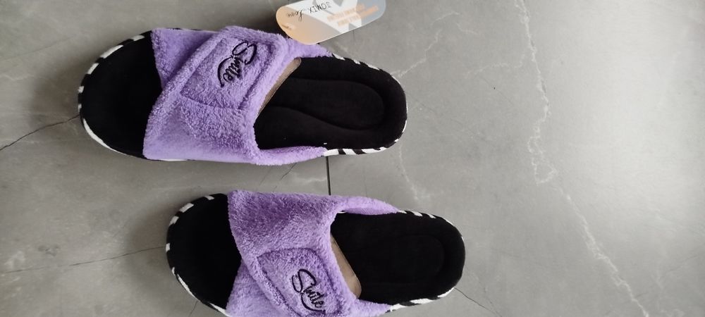 Kapcie damskie domowe 38 fioletowe Nowe