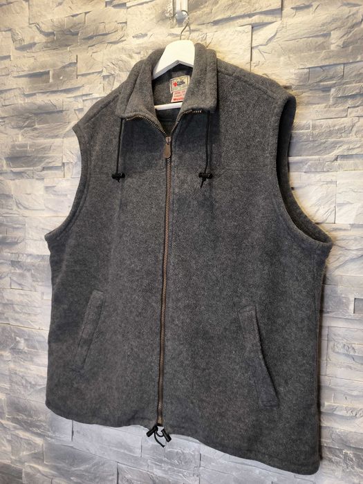 Kamizelka Polarowa Fjallraven Vest Bezrękawnik Vintage Duże Logo Szara