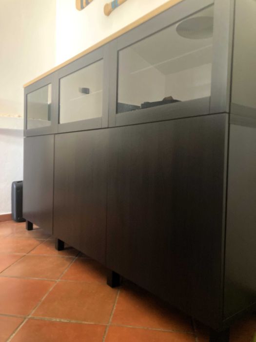 Móvel IKEA BESTÅ pret-cast Lappviken/Sindvik e vidro transparante