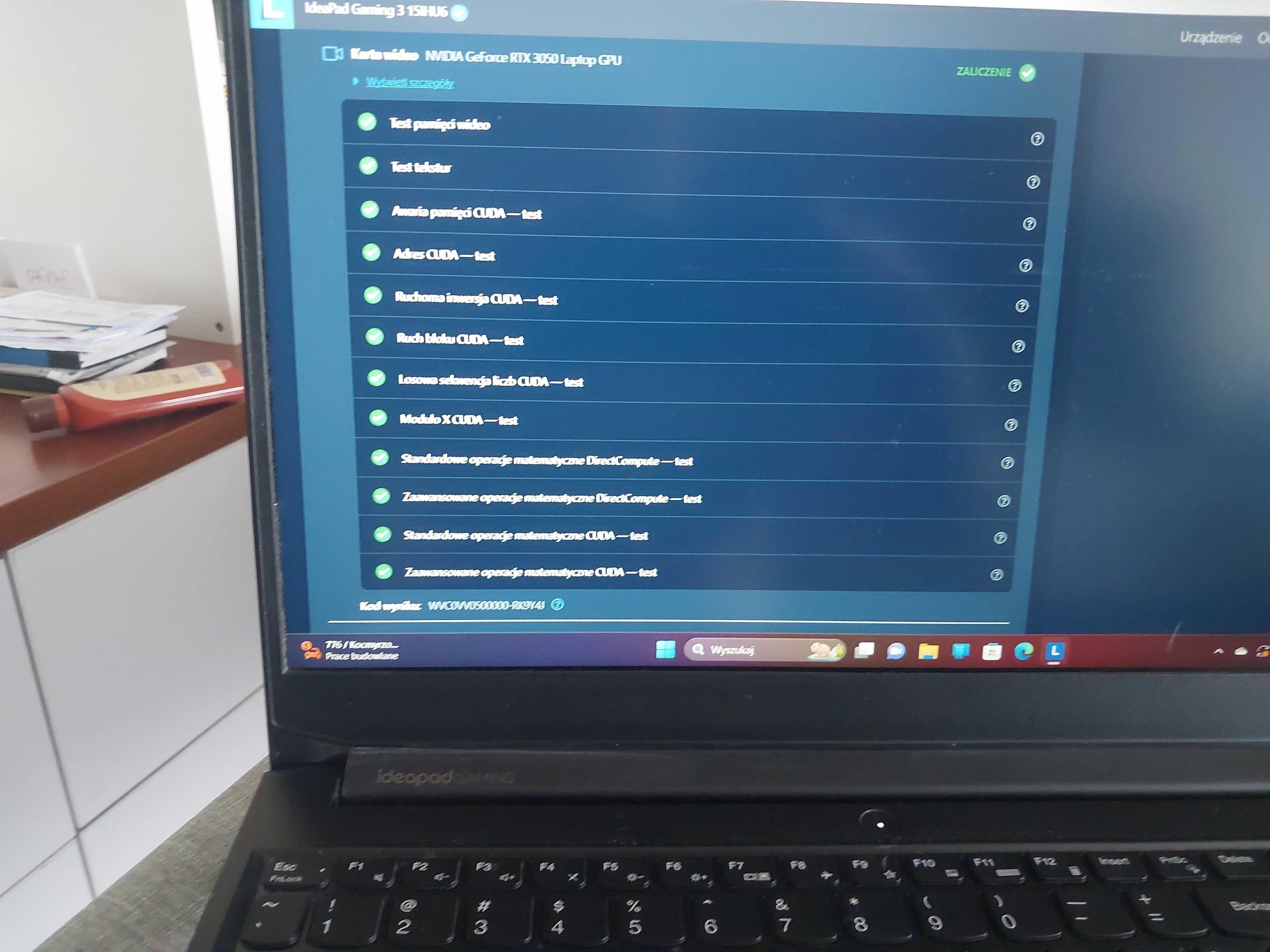 laptop gamingowy  Lenovo G3 RTX3050