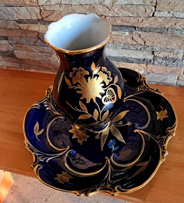 Ваза і цукерниця. JLMENAU. KOBALT.