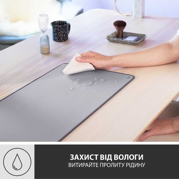 Килимок бу, Ігрова поверхня Logitech Desk Mat Studio Series Mid Grey
