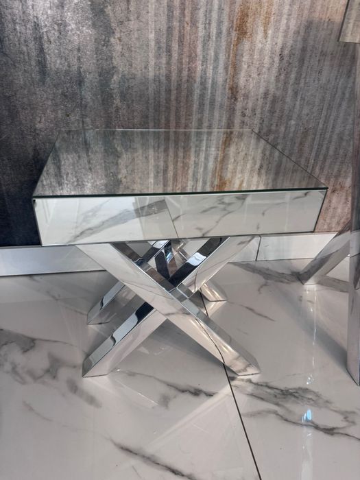Zestaw mebli lustrzanych AS HOME seria HARLEM 2 x stolik, tolaetka X