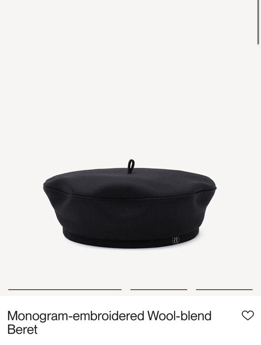 Берет Ruslan Baginskiy Monogram-embroidered Wool-blend Beret