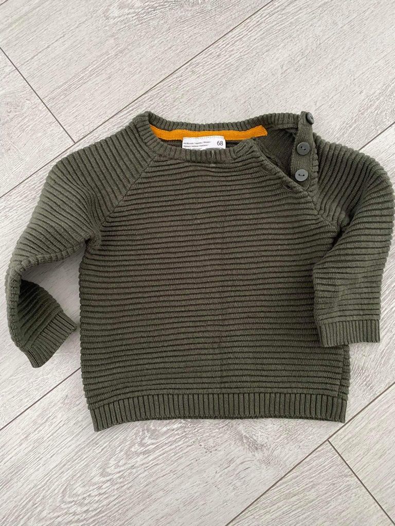 Sweterek dla chłopca rozmiar 68 kolor khaki