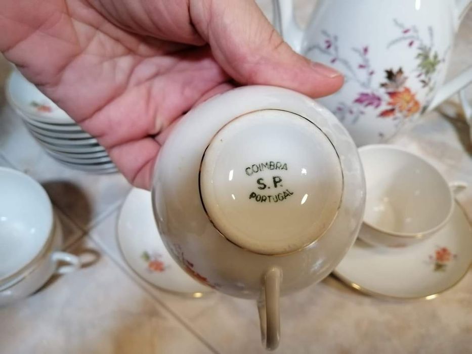 porcelana de Coimbra conjunto de chá