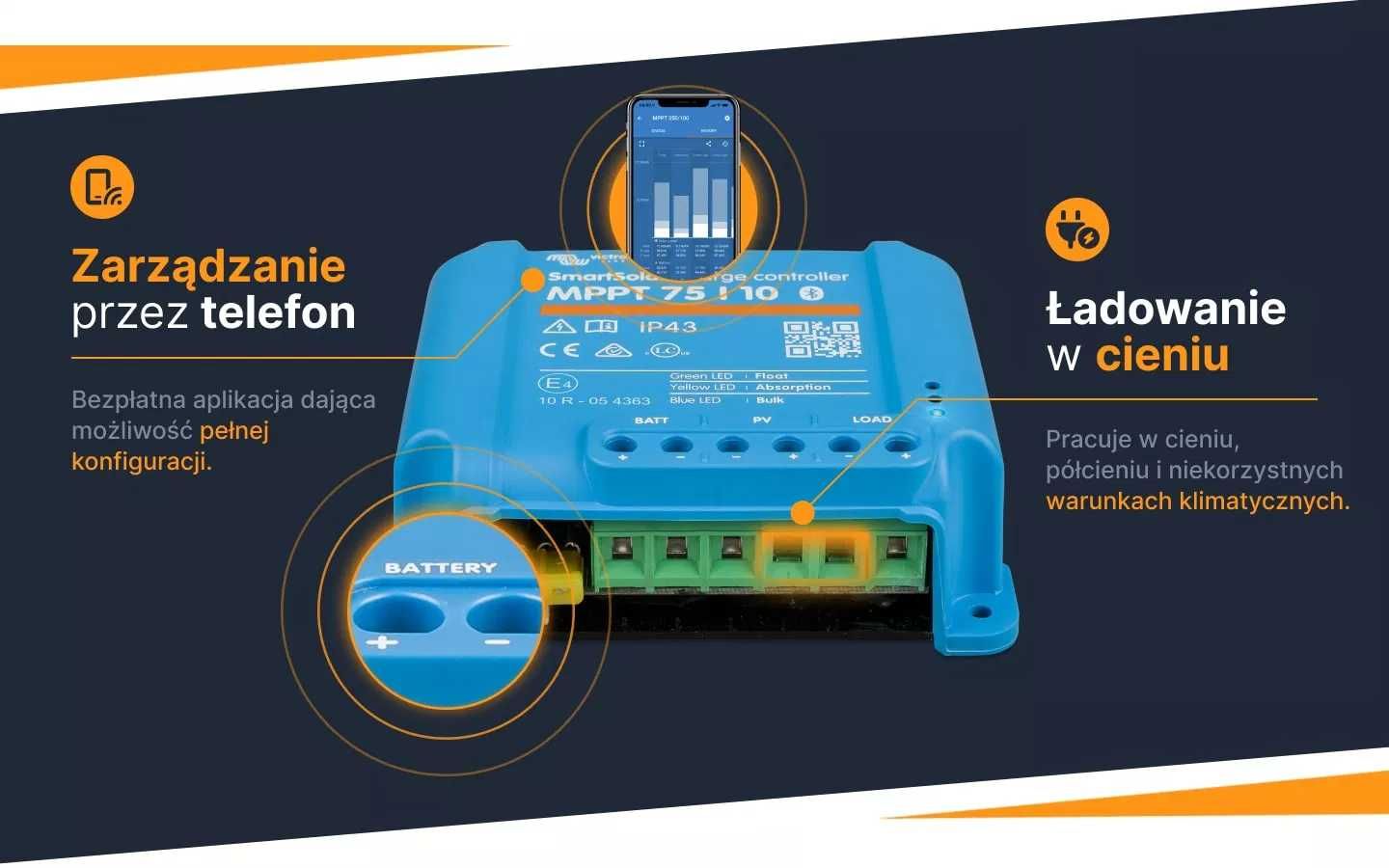 Regulator ładowania SmartSolar MPPT 75/10 Victron