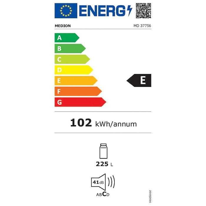 Chłodziarka 225L Medion MD 37756 Lodówka  jednodrzwiowa