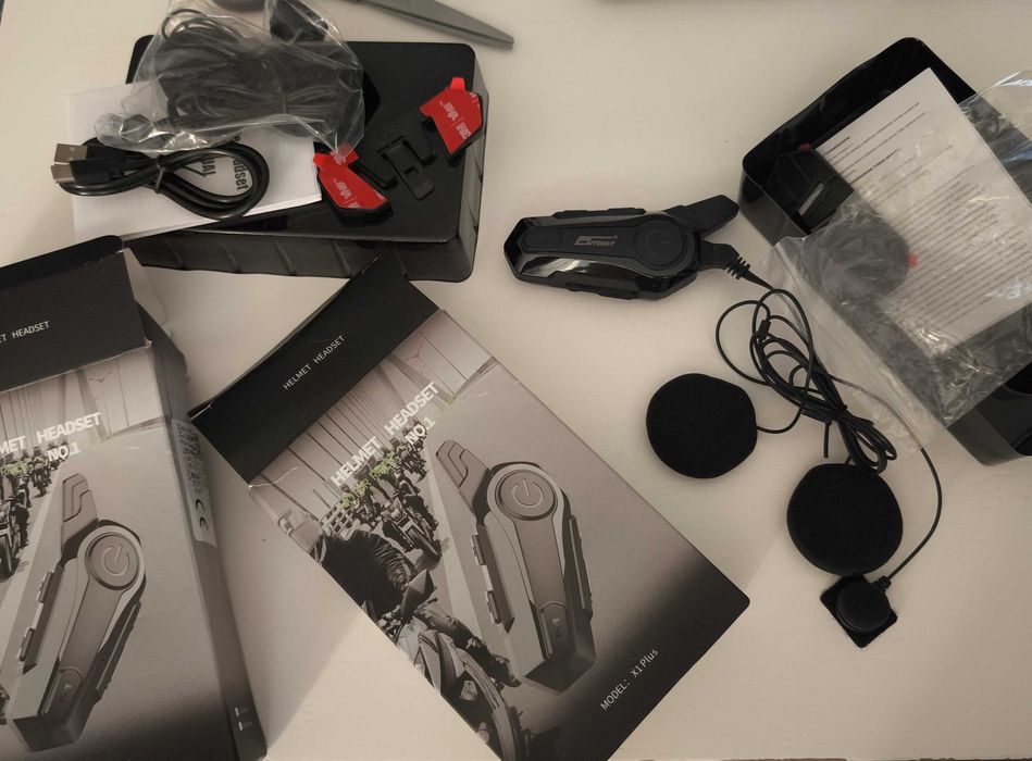 Intercom Catemay X1Plus 2szt,BT5.0,Soft,1000m,800mAh,IPX6,motor,skuter