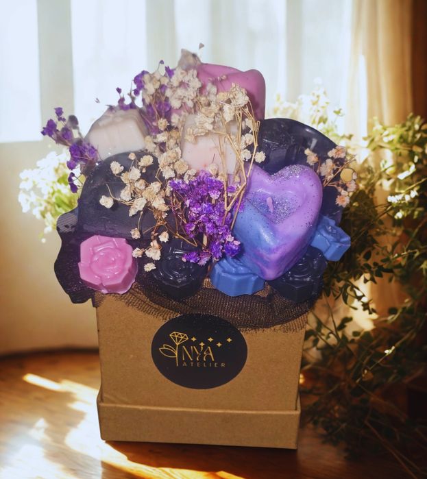 Boquê de flores de cera