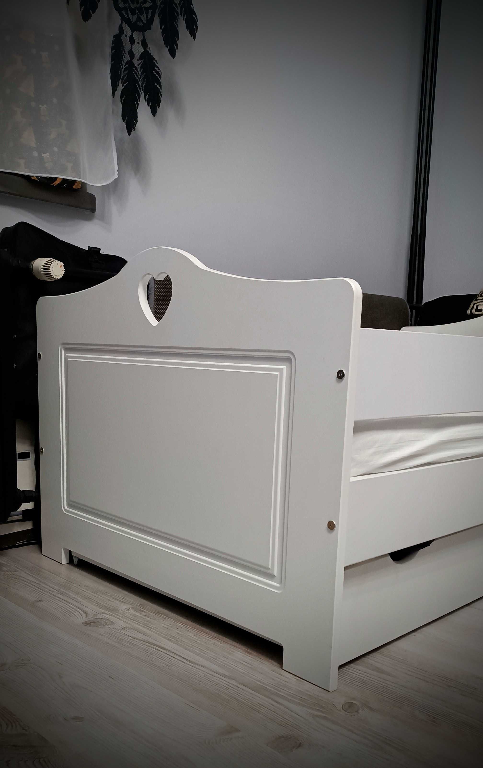 Śliczne łóżko dziecięce barierka szuflada materac medyczny FDM 80x140