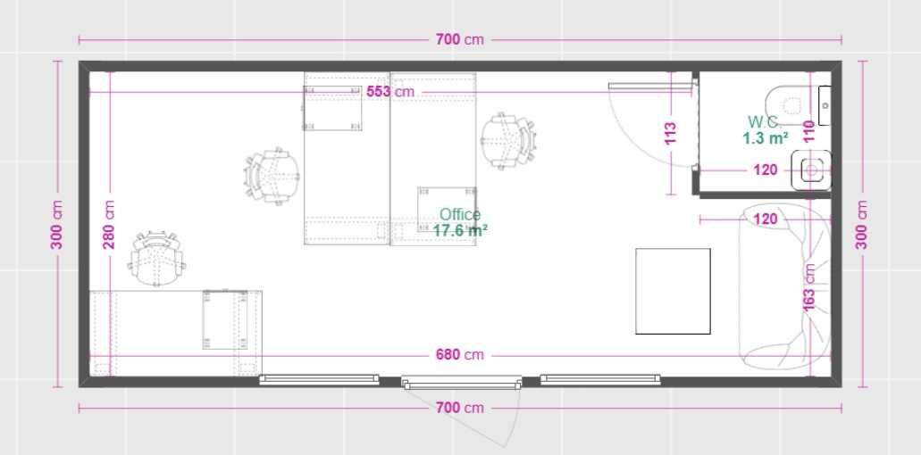 Kontener biurowy mobilny pawilon handlowy XL 7x3m z WC Producent