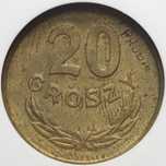 20 groszy 1949 Próba Mosiądz - Bardzo Rzadka Nakład 100 sztuk