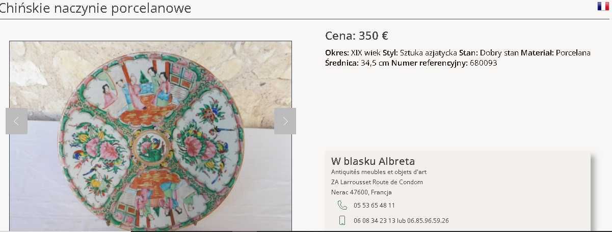 Stary talerz - Canton Famille Rose Medallion - XIX w. Chiny