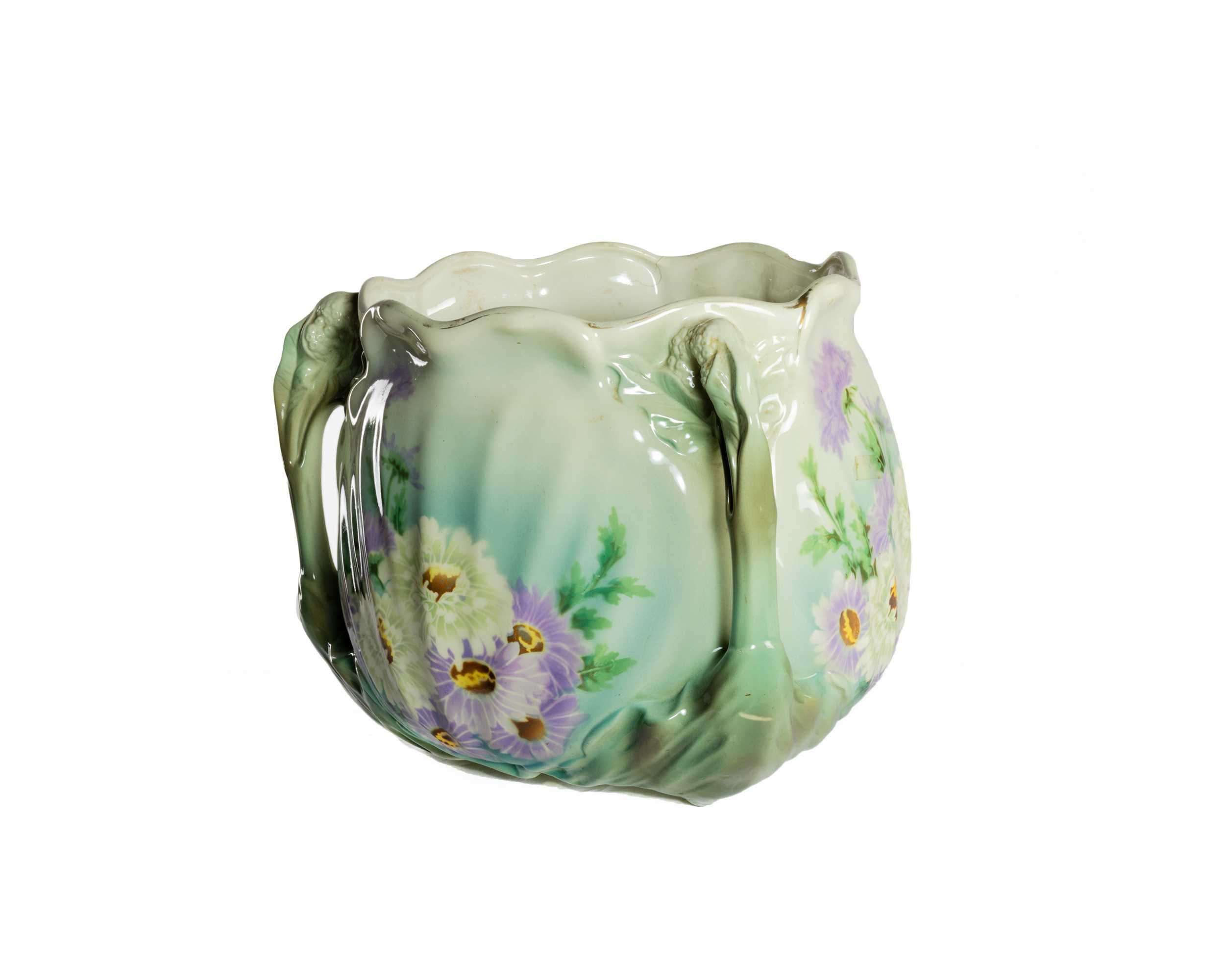 Vaso porcelana verde Luneville | Arte Nova