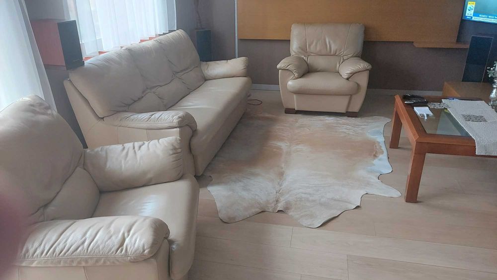 Zestaw wypoczynkowy Kler skóra 3+1+1