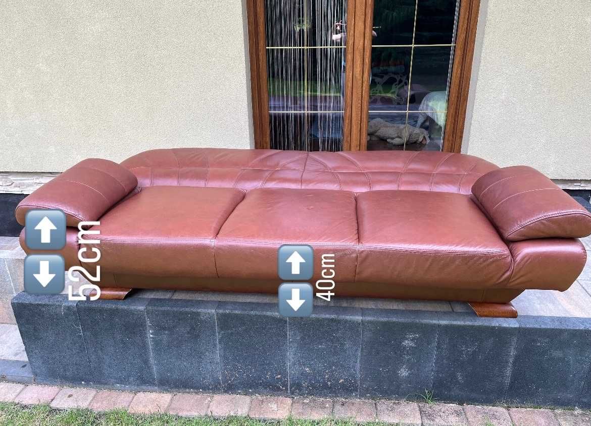 Komplet wypoczynkowy z prawdziwej skóry
