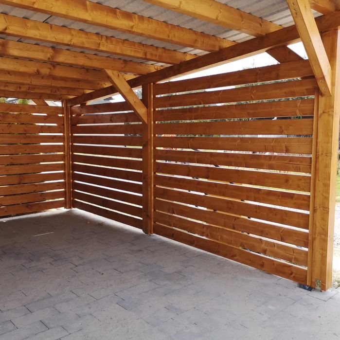 Wiata garażowa drewniana carport altana garaż zadaszenie tarasu