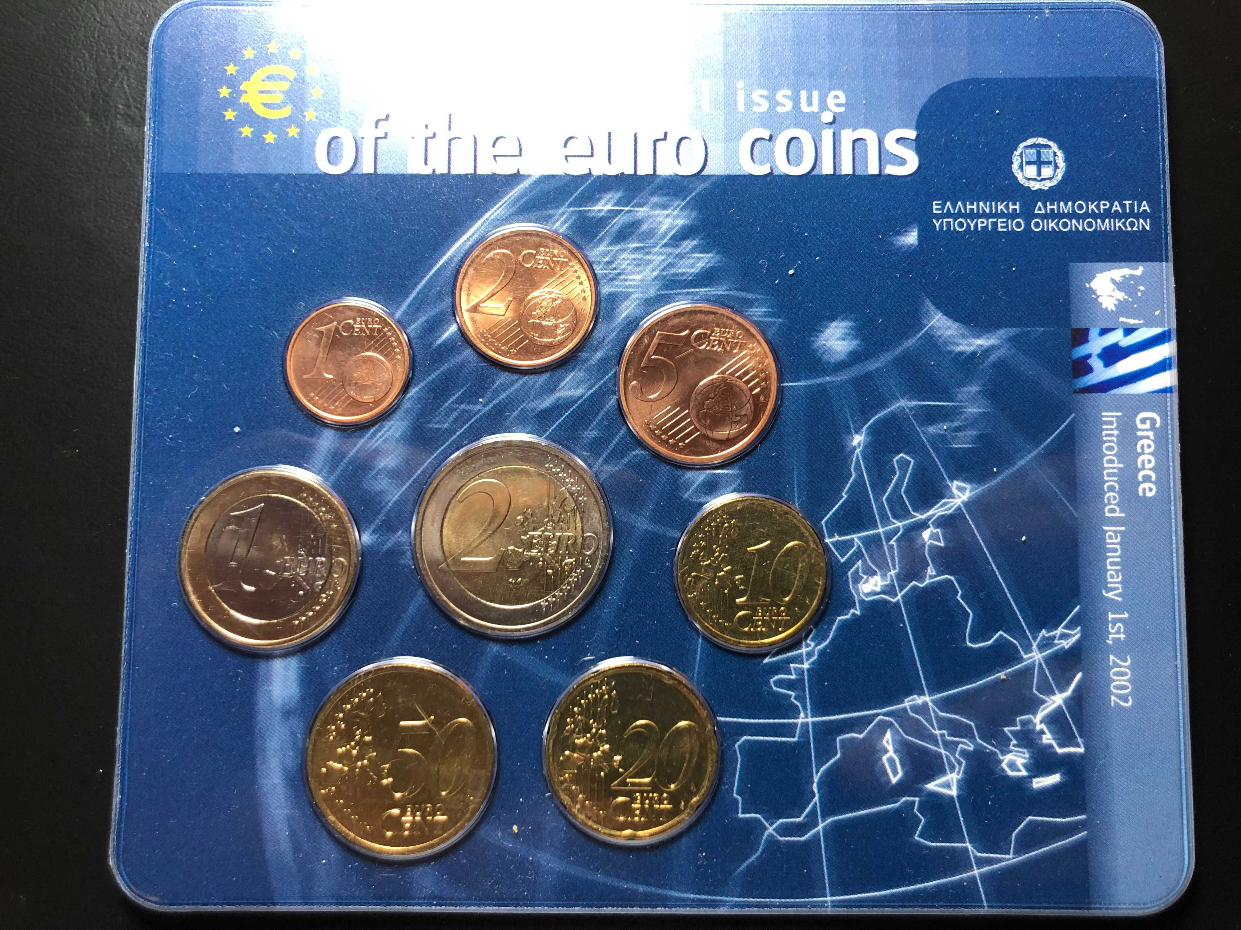 Set Anual Euros Grécia 2002 UNC com Blister
