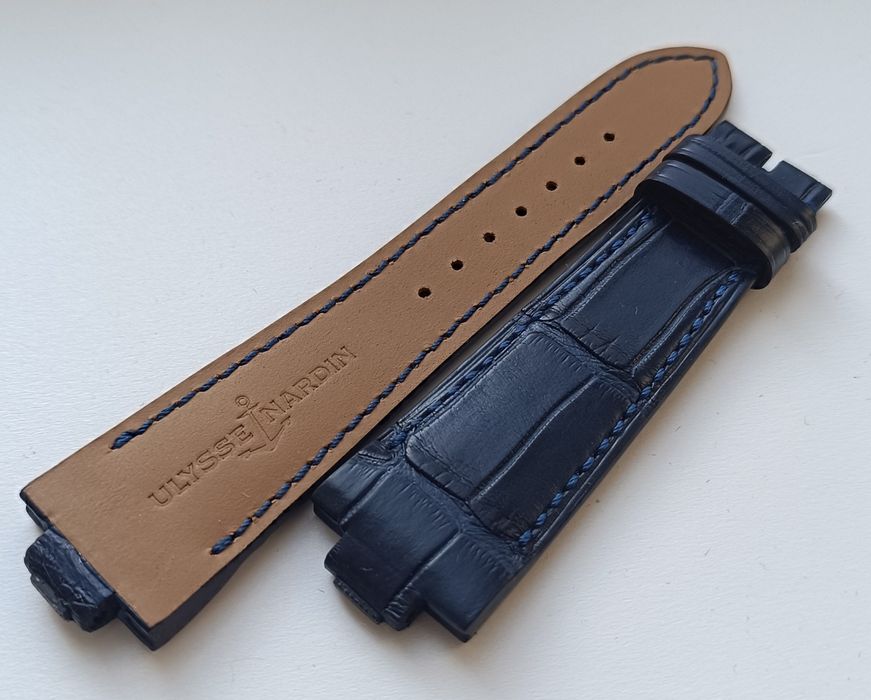 Ремешок Ulysse Nardin Marine 23/18 синий аллигатор
