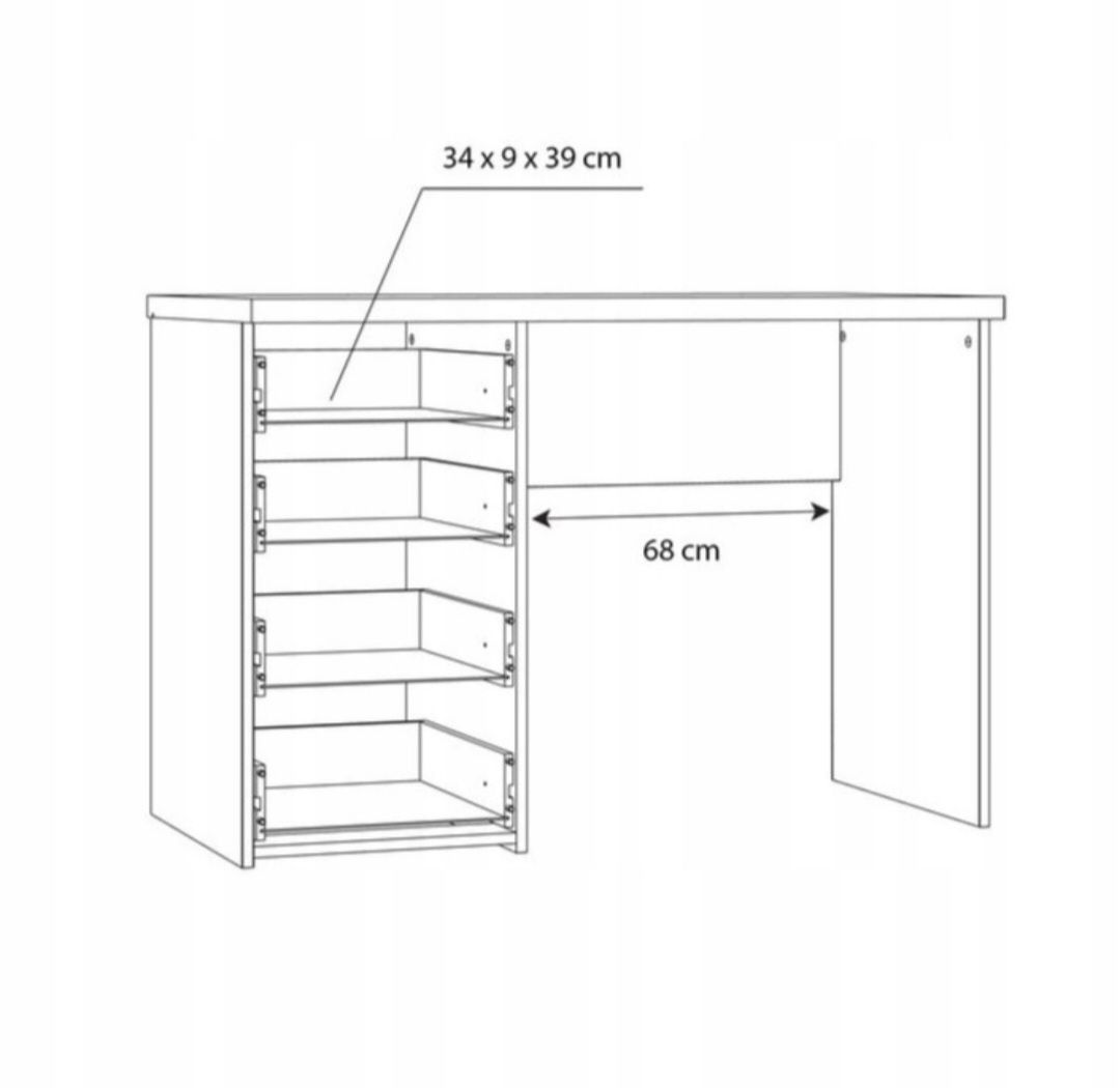 Nowe biurko szuflady 110 cm Białe