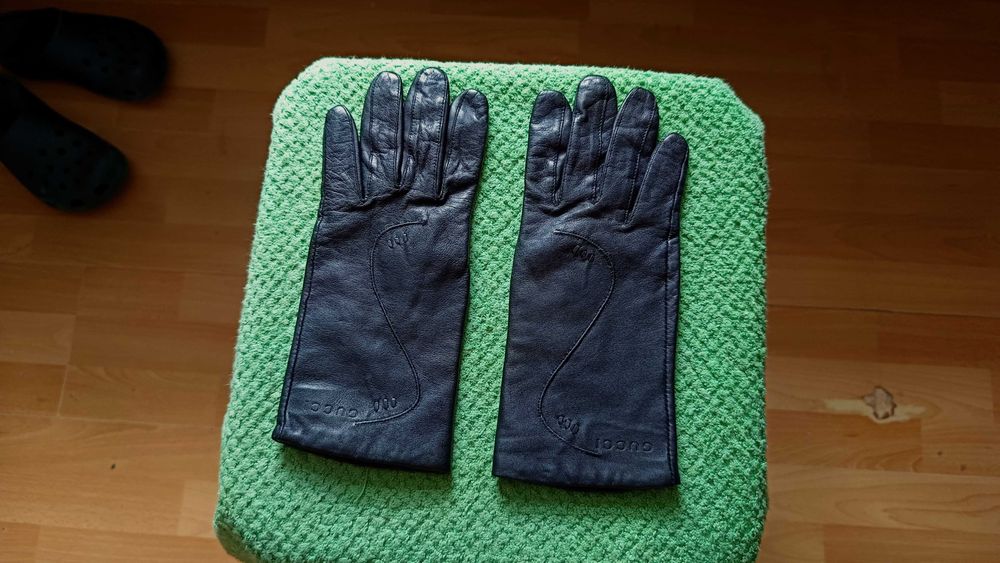 Damskie rękawiczki GUCCI skóra stan idealny