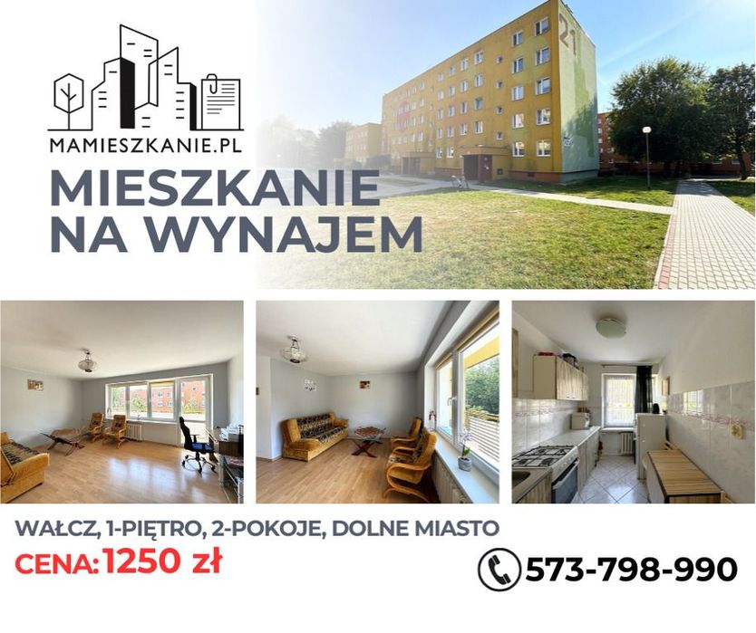 Na wynajem mieszkanie, 1-piętro, Dolne, Wałcz