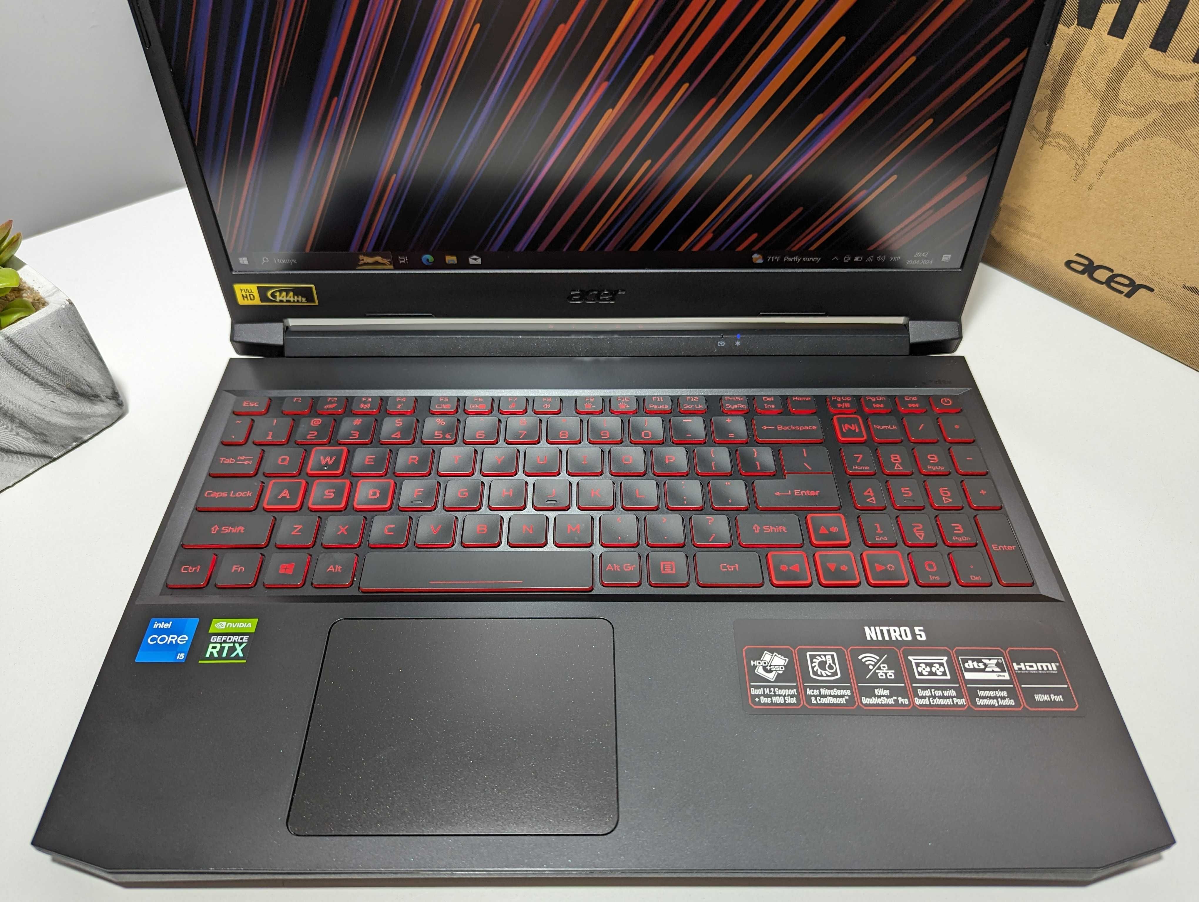 LAPTOP GAMINGOWY Acer Nitro RTX 3050 Intel i5-11400H 144 hz
