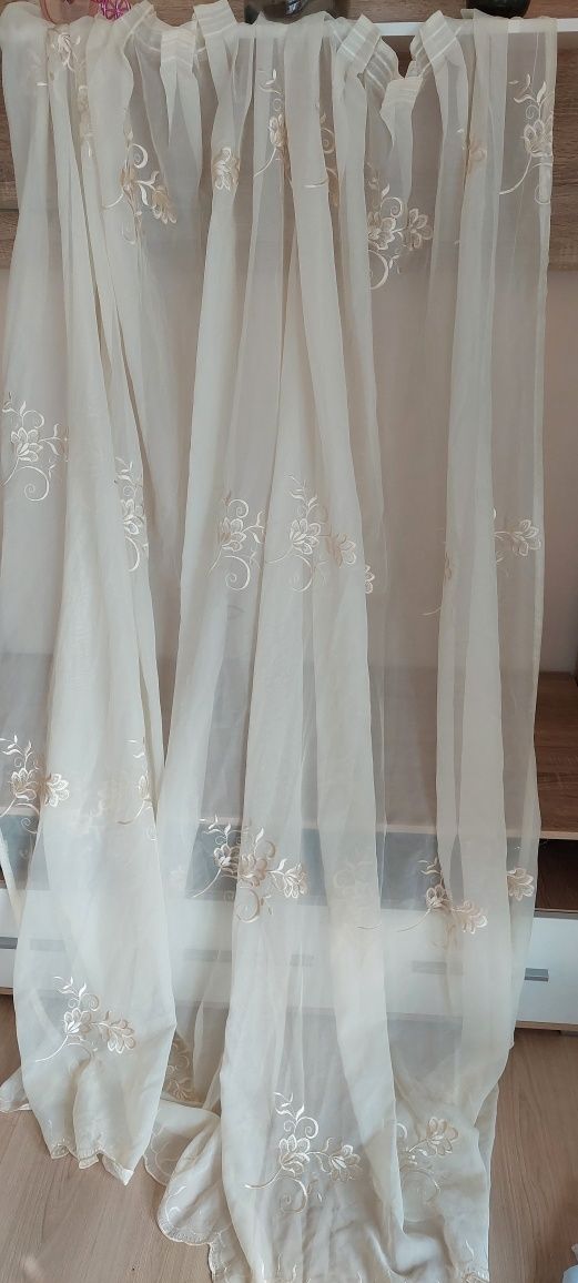 Firana długa haft 120x220
