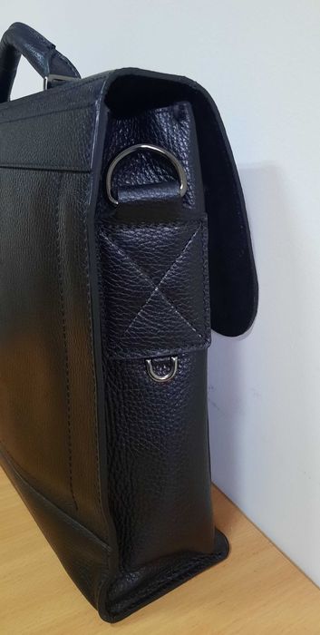 Портфель шкіряний м'який чорний BOND 1223-286