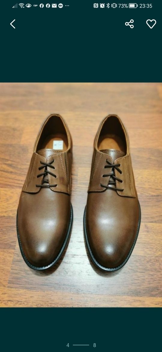 Eleganckie Skórzane Półbuty Męskie M 180 Tęgie