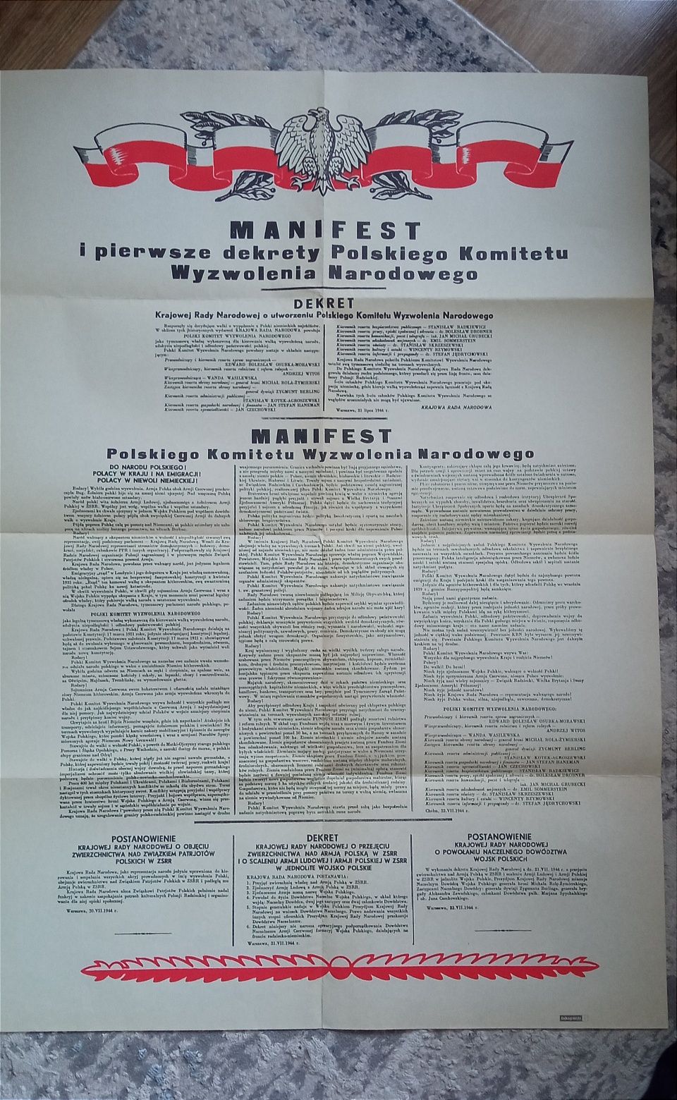 Manifest dokument z lat 50/60.