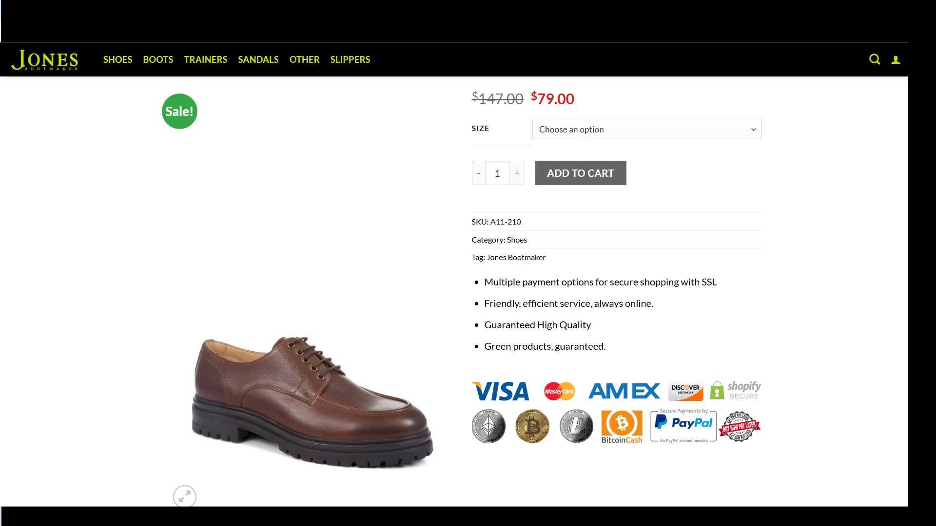 Мощные кожаные полуботинки Jones Bootmaker