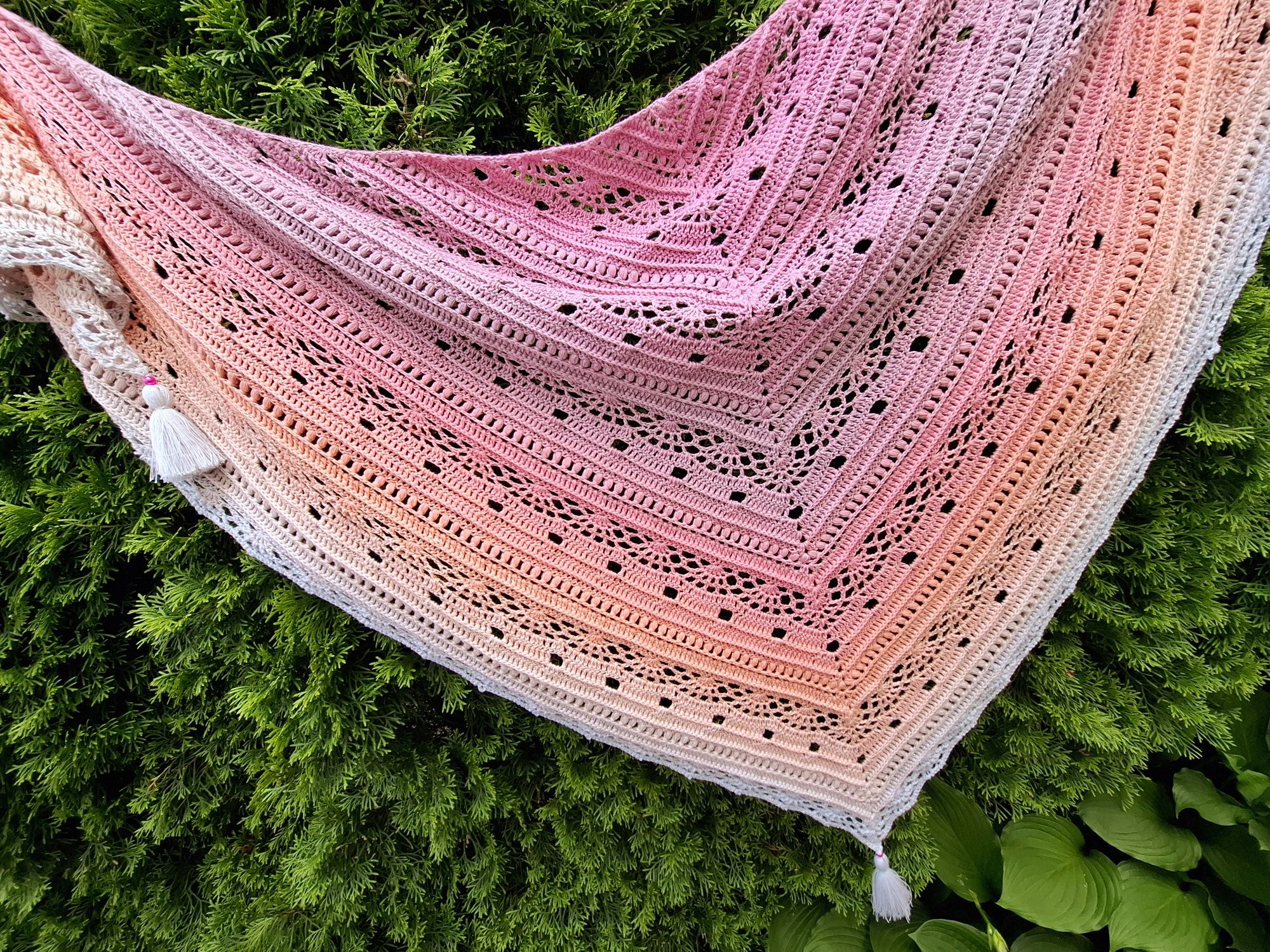 Chusta szydełko handmade pareo szal