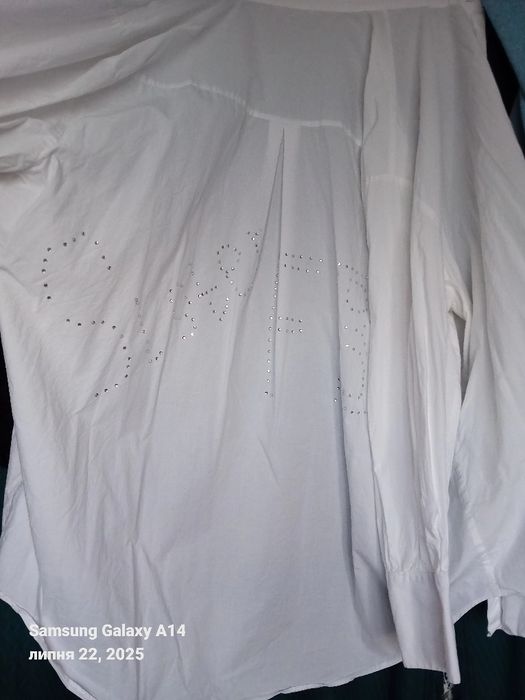 Сорочка біла х/б стрази