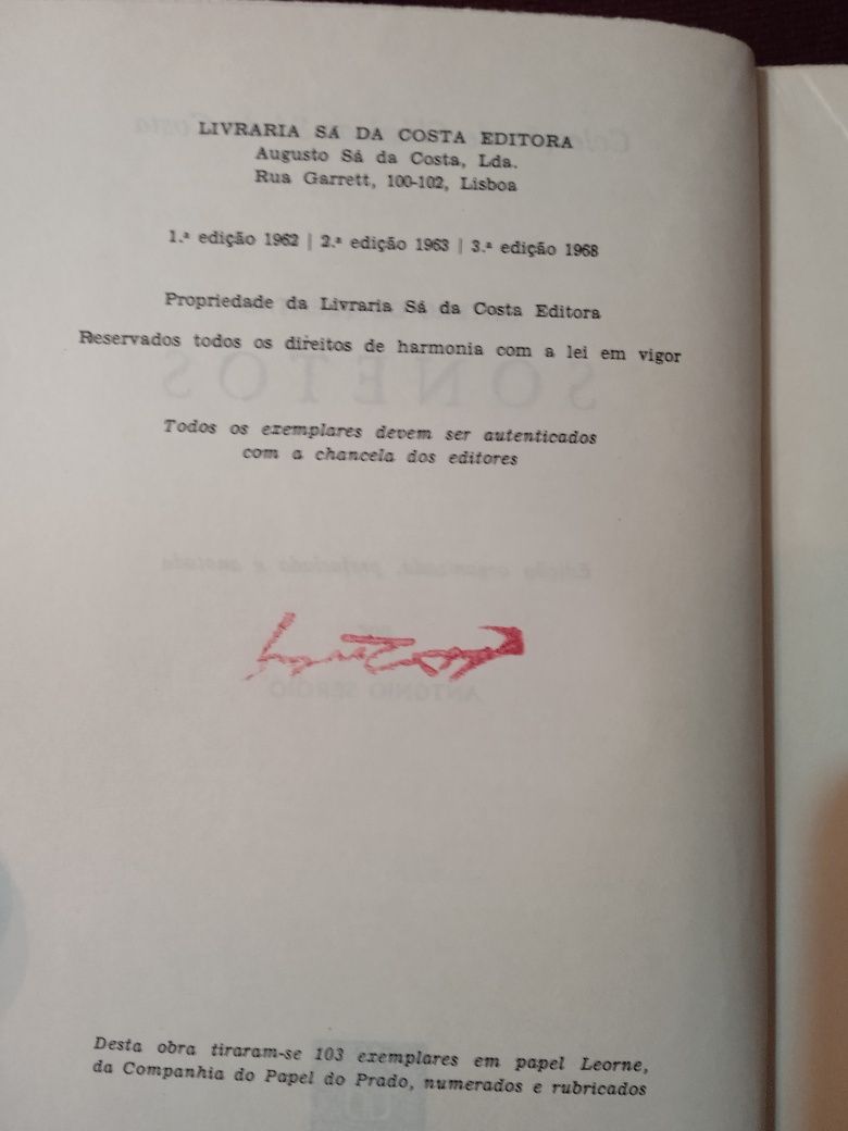 Sonetos de Antero de Quental, Ed. 1968