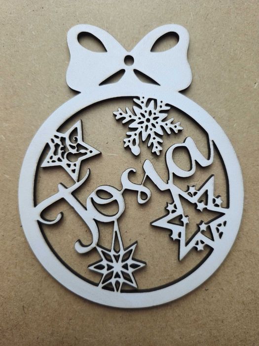 3 sztuki Bombka z imieniem Świąteczna personalizowana zawieszka