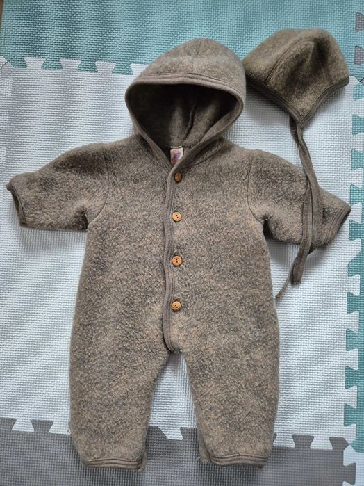 Kombinezon Engel wełna merino 50/56 + bonetka