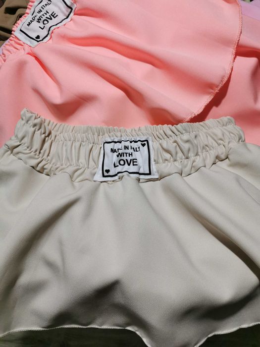 Spódnica mini falbany Uni róż Italy Moda