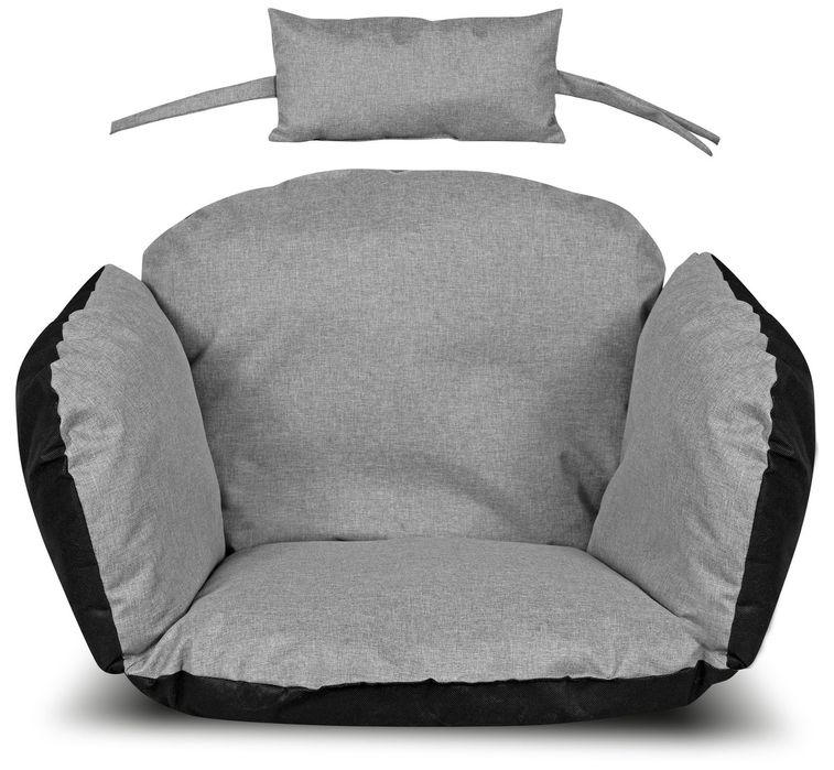 Poduszka ogrodowa 112x113 cm na krzesło wiszące bocianie gniazdo szara