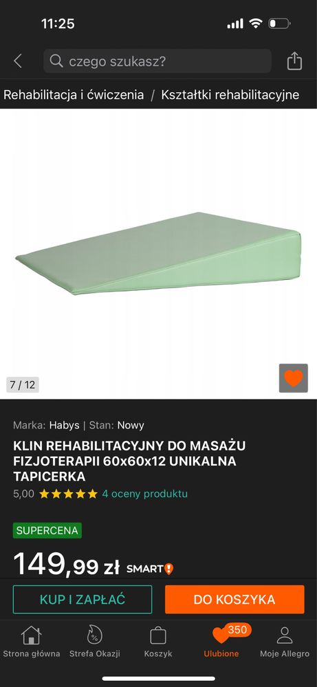 Stół łóżko do masażu fizjoterapii stacjonarne Habys