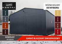 Garaż Blaszany GRAFITOWY | Wysokie ściany | Wiaty , Hale | - ESSTAL*