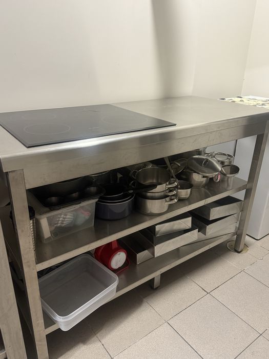 Bancada inox com corte para placa electrica Nova!