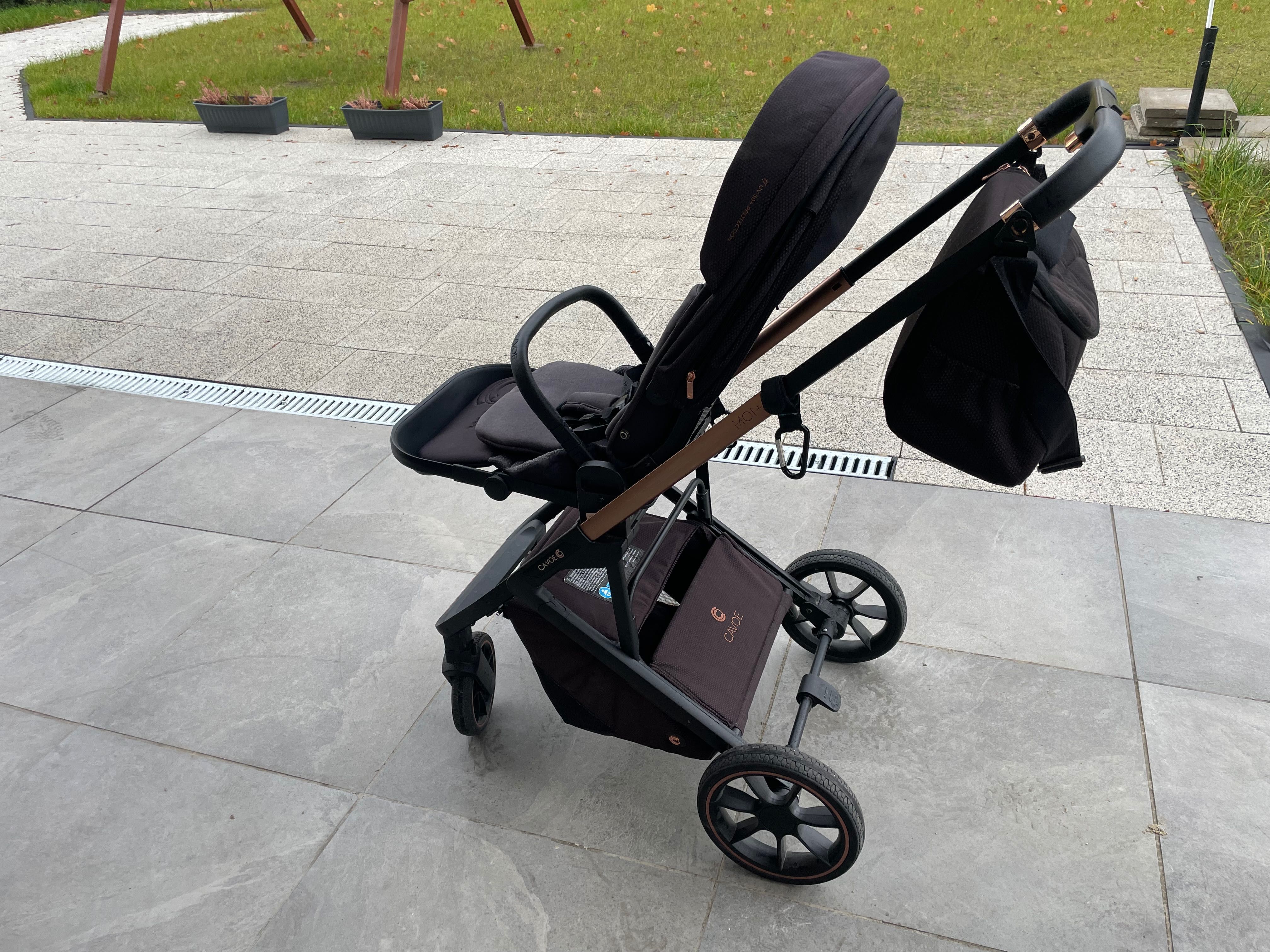 Wózek Cavoe Moi Plus 2 w 1, gondola spacerówka, kolor Meteorite, lekki